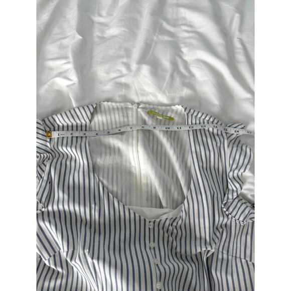 Gianni Bini Romantic Lara Stripe Flutter Sleeve Maxi Dress | Size 12 - Picture 13 of 14